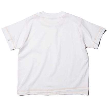 ZISE 007 SHORT SLEEVE T-SHIRT (WHITE w/ ORANGE STITCHES)