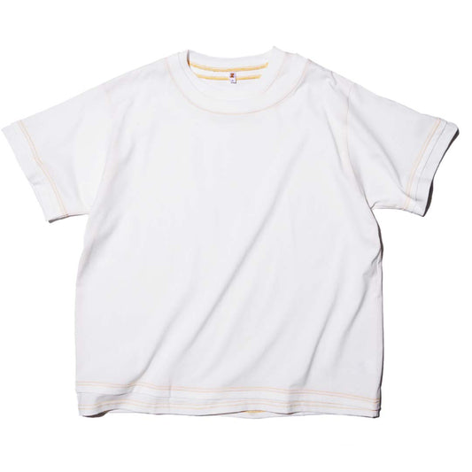 ZISE 007 SHORT SLEEVE T-SHIRT (WHITE w/ ORANGE STITCHES)